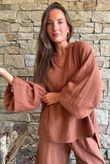 Santos Cushion Cotton Heathcliff Blouse Chestnut?